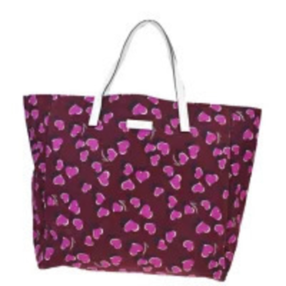 Gucci Tote Bag Handbag Heart Pink Canvas Leather